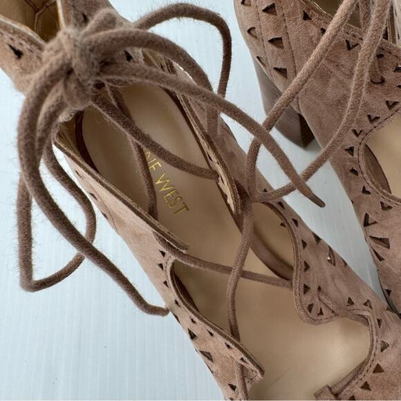 Nine West Gweniah lace up stack heeled shoes size 7.5 - Picture 5 of 10
